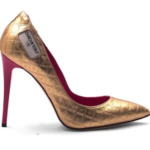 Gold and Pink High Heeled Pumps